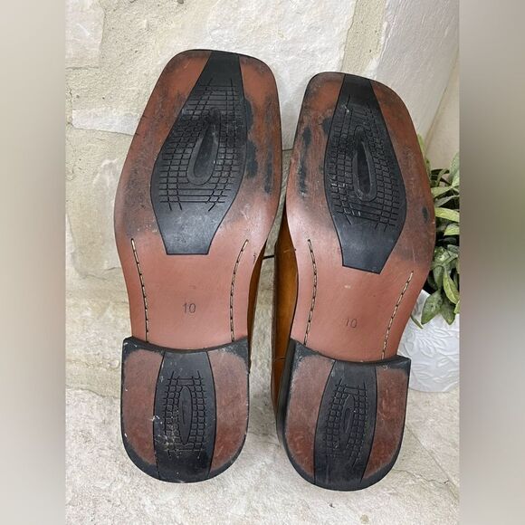 Stacy Adams cognac Derby square toe dress shoes sz 10 main image 9